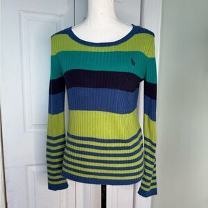 Y2K U.S Polo Assn. Multicolored Striped Sweater Sz Large